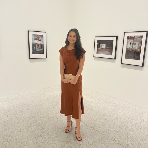 Hello Molly Rust-Brown Midi Dress - Picture 6 of 7